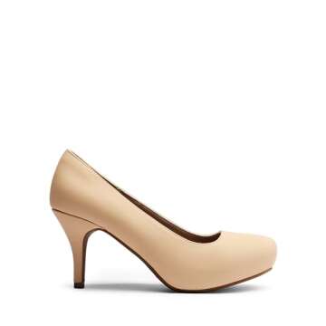 DREAM PAIRS Tiffany Women's New Classic Elegant Versatile Low Stiletto Heel Dress Platform Pumps Sho...