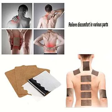 100pcs Self-Heating Ginger Patch for Lymph, Promote Blood Circulation, Pain Relief for Shoulder, Neck, Waist, Back, Hand, Foot, Knee & Joint, Stomach Bloating, Hot Compress Pad (12 * 8cm)