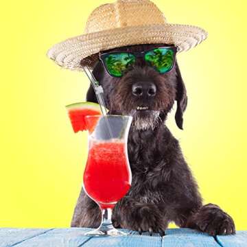 6 Pcs Glass Straw with Design Shatter Resistant Reusable Clear Bent Cute Straws 8 mm x 7.9 Inch with 2 Pcs Cleaning Brush for Drinking Smoothie Cocktail Shakes Beverages(Turtle)