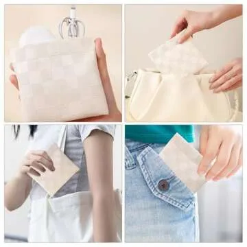 LYDZTION 2 Pieces Checkered Makeup Bag Set for Women, Portable Cosmetic Bag Travel Toiletry Bag Organizer Waterproof Small Makeup Bag Aesthetic Accessories Storage Bag for Women-White