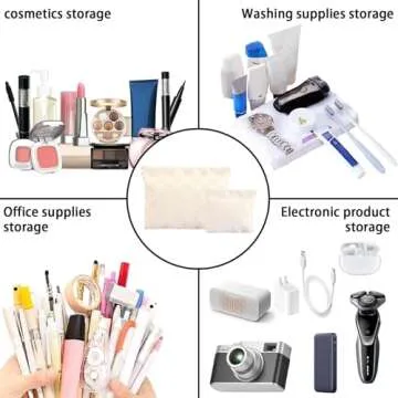 LYDZTION 2 Pieces Checkered Makeup Bag Set for Women, Portable Cosmetic Bag Travel Toiletry Bag Organizer Waterproof Small Makeup Bag Aesthetic Accessories Storage Bag for Women-White