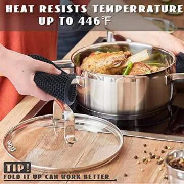 4 Pack Silicone Trivet Mats, 7 Inch & 9 Inch Flexible Heat Resistant Silicone Hot Pads Pot Holders f...