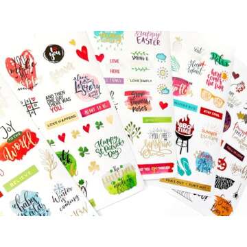 Paper House Productions Seasons Collection 30-Sheet 1200-Piece Celebrate Your Day Planner Sticker Folio for Planners, Journaling and Crafting