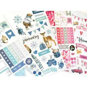 Paper House Productions Seasons Collection 30-Sheet 1200-Piece Celebrate Your Day Planner Sticker Folio for Planners, Journaling and Crafting