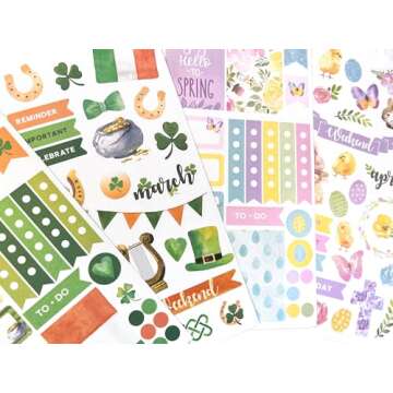 Paper House Productions Seasons Collection 30-Sheet 1200-Piece Celebrate Your Day Planner Sticker Folio for Planners, Journaling and Crafting
