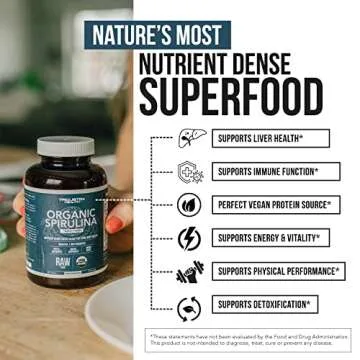 Organic Spirulina Tablets - Highest Nutrient Density & Pure