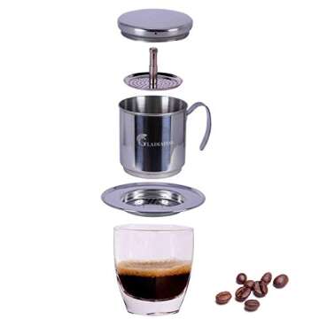 Vietnamese Coffee Maker Filter Phin - Portable Single Serve Brewer