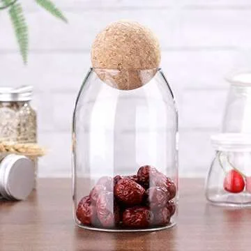 800ML BESTONZON Glass Jar with Airtight Seal and Wooden Lid
