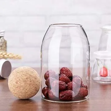 800ML BESTONZON Glass Jar with Airtight Seal and Wooden Lid