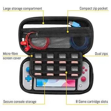 Orzly Switch Lite Case - Travel Carry Case & Storage