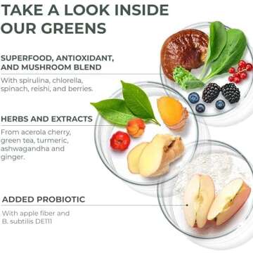 Primal Harvest Super Greens Powder, 30 Servings w/+50 Greens Superfood Chlorella, Probiotics, Green Tea, Wheatgrass, Kale, Turmeric for Energy,Primal Greens