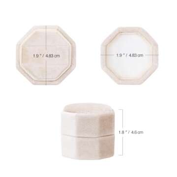 BLUTETE Velvet 2 Slots Jewelry Ring Box Engagement Wedding Box Keepsake Box Bridal Photo Ring Double...