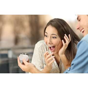 BLUTETE Velvet 2 Slots Jewelry Ring Box Engagement Wedding Box Keepsake Box Bridal Photo Ring Double Slots Octagon (Champagne)