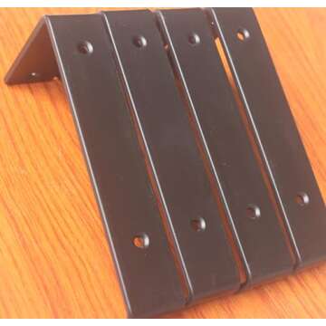 8 Pack - 7.25" L x 4" H x 1.5" W J Lip Shelf Brackets Rustic Farmhouse Iron Wall Floating Shelf Bracket Metal Shelf Bracket Industrial Shelf Supports with Screws Black