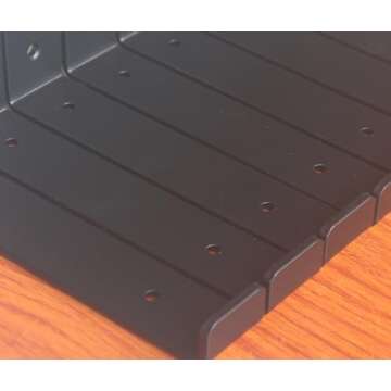 8 Pack - 7.25" L x 4" H x 1.5" W J Lip Shelf Brackets Rustic Farmhouse Iron Wall Floating Shelf Bracket Metal Shelf Bracket Industrial Shelf Supports with Screws Black