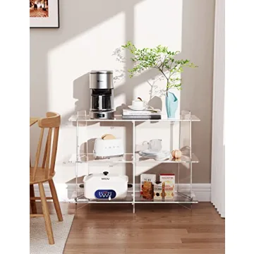 Solaround Acrylic Bookshelf - 3 Tier Clear Bookcase for Small Spaces