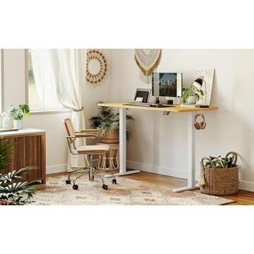 CubiCubi Standing Desk, 48 x 24 Inch Electric Stand up Height Adjustable Home Office Table, Sit Stan...