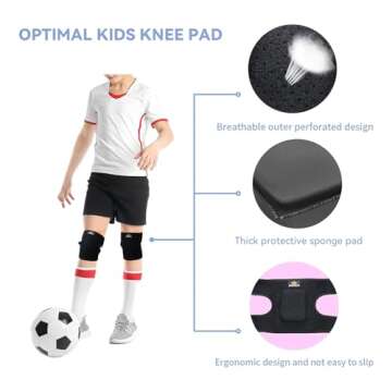 INDEEMAX Volleyball Knee Pads for Kids, Adjustable Children Knee Brace for Boys Girls Age 2-14, Toddler Knee Support Protector for Crawling, Dancing, Soccer, Biking