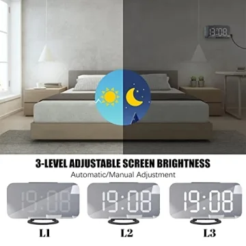 WulaWindy Digital Alarm Clock with USB Charger and Snooze