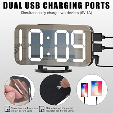 WulaWindy Digital Alarm Clock with USB Charger and Snooze