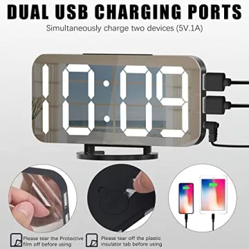 WulaWindy Digital Alarm Clock with USB Charger and Snooze