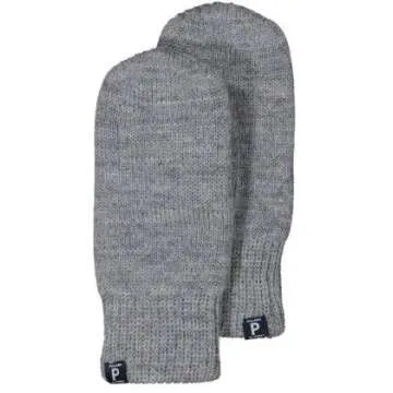 Polarn O. Pyret SOFT MERINO WOOL MITTENS (6-12YRS) - 6-9 years/Grey Melange