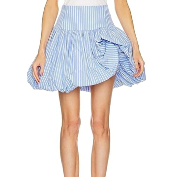 Yojeasrio Women Y2k Bubble Mini Skirt Ruffle Hem Pleated Short Skirts High Waist Puffy A-Line Flared...