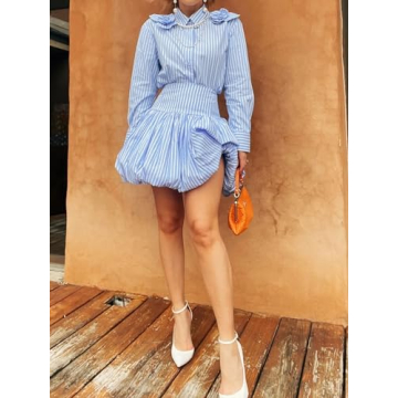 Yojeasrio Y2k Bubble Mini Skirt for Women