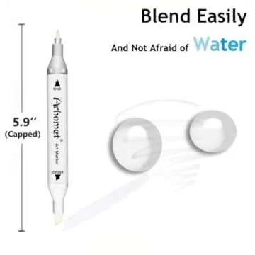 6pcs Colorless Alcohol Markers Set, Blender Blending Clear Markers Dual Tips Art Drawing Sketched Double Tipped for Adults Kids (Colorless)