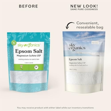 Sky Organics Epsom Salt Bath Soak 5 lbs Unscented Vegan
