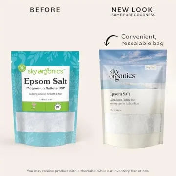 Sky Organics Epsom Salt Bath Soak 5 lbs Unscented Vegan