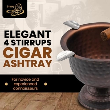 Antique Hammered Copper Cigar Ashtray - Sturdy & Elegant