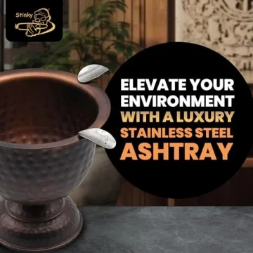 Antique Hammered Copper Cigar Ashtray - Sturdy & Elegant