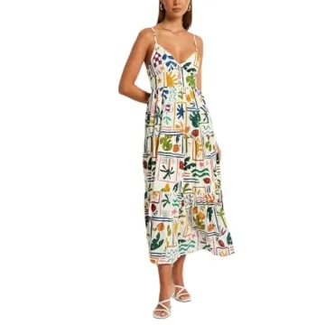 Women Y2k Boho Maxi Dress Vintage Floral Tie Shoulder Strap Sleeveless A Line Long Dress Summer Beach Flowy Dresses