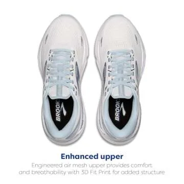 Brooks Women’s Adrenaline GTS 23 Supportive Running Shoe - White/Illusion Blue - 8 Medium