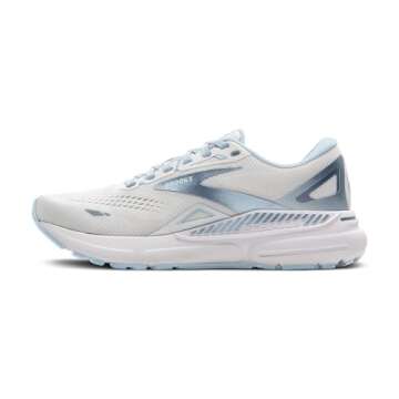 Brooks Women’s Adrenaline GTS 23 Supportive Running Shoe - White/Illusion Blue - 8 Medium