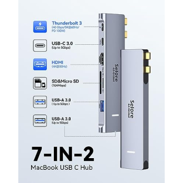 Versatile USB C Adapter HDMI Hub for MacBook Pro/Air