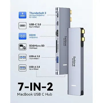 Versatile USB C Adapter HDMI Hub for MacBook Pro/Air