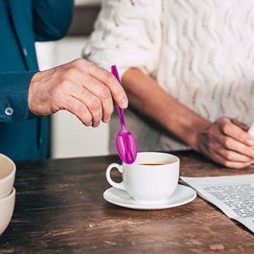 50 Durable Candy Colored Plastic Tea Spoons for All Occasions