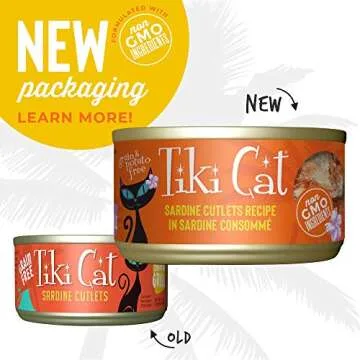Tiki Cat Grill Wet Cat Food, Sardine Cutlets, 2.8 oz. Cans (12 Count)