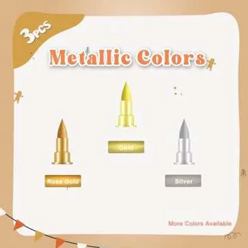 Edible Metallic Markers Set of 3 for Food Decorating
