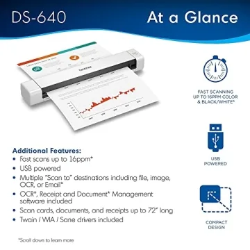 Brother DS-640 Mobile Document Scanner Portable Compact