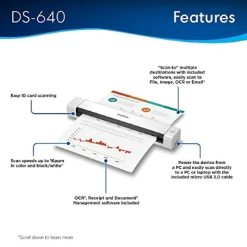 Brother DS-640 Mobile Document Scanner Portable Compact