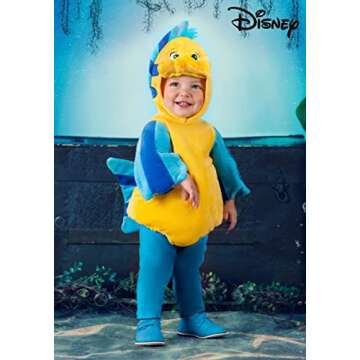 Fun Costumes Disney The Little Mermaid Flounder Infant Costume, 3/6 Months