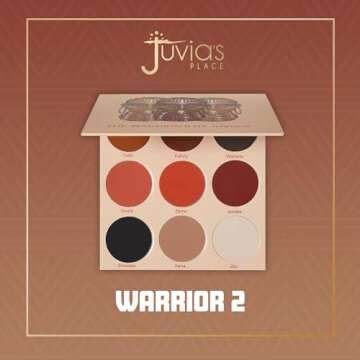 Juvia's Place Warrior 2 Eyeshadow Palette - Professional Eye Makeup, Pigmented Eyeshadow Palette, Makeup Palette for Eye Color & Shine, Pressed Eyeshadow Cosmetics