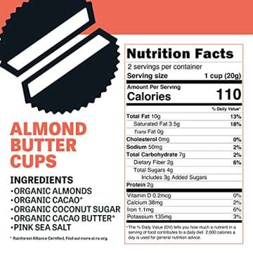 EVOLVED Chocolate Almond Butter Cups, 1.4-oz. 2 Packs (Count of 9)
