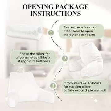 downluxe Reading Pillow with Support Arms, Bed Pillows for Sitting Up in Bed/Couch, Large Adult Arm Pillow with Shredded Memory Foam and Removable Cover (20 X 15 Inches White)