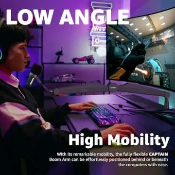 IXTECH Microphone Boom Arm Mic Arm for Blue Yeti Shure Sm7b Hyperx QuadCast Rode At2020 and Fifine Mic Stand for Gaming Podcasting and Streaming CAPTAIN Model