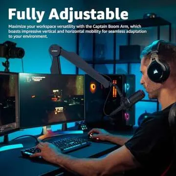 IXTECH Microphone Boom Arm Mic Arm for Blue Yeti Shure Sm7b Hyperx QuadCast Rode At2020 and Fifine Mic Stand for Gaming Podcasting and Streaming CAPTAIN Model
