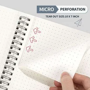 SUNEE Dotted 4 Pack B5 Spiral Notebooks for Notes